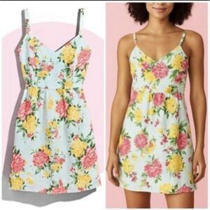 Cynthia Rowley 100% Linen Floral Print Sleeveless Short A-Line Dress Size 4